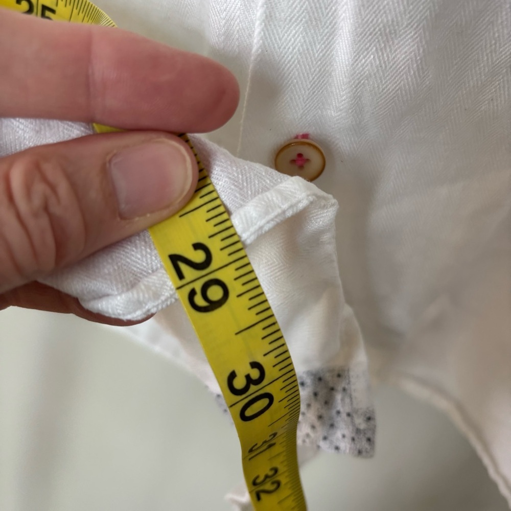 Ted Baker White Linen & Cotton Button Down Shirt Size 5/XL - Picture 8 of 11